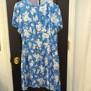 Old Navy Blue and White Floral Midi Dress